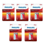 Bateria Alcalina Philips 9v 6lr61p1b/97 - Kit C/ 5