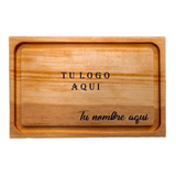 3 Pz Plato Cocina Madera Carnes Asado 19x30cm Personalizada