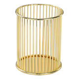 Soporte De Boligrafo De Metal Dorado Para Escritorio, Vasos