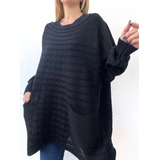 Maxi Sweters Dana Cuello Bote Amplio 