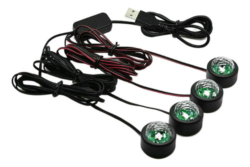 L 4 En 1 Usb Auto Coche Led Atmósfera Lámpara Estrella Luz