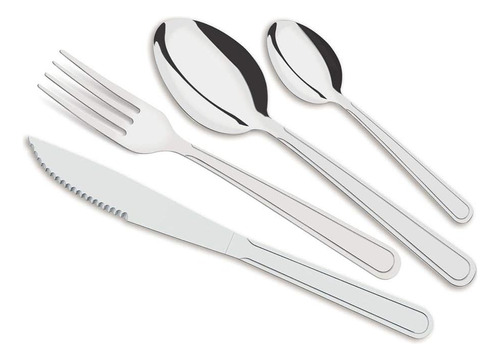 Set Cubiertos Acero Inox Tramontina Premium X24 Piezas Hogar