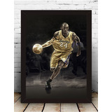 Pôster Quadro Kobe Bryantt Moldura Com Vidro  33x43 Cm #9