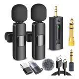 Gxt Kit 2 Microfonos Inalambrico Solapa 3.5 Camara Celular