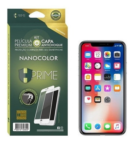 Kit Pelicula + Capa Hprime Nanocolor P/ iPhone X / Xs