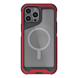 Carcasa De Aluminio Para iPhone 13 Pro Max - Marca Ghostek Modelo Atomic - Roja