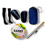 Kit Futebol / Bola + Meião + 1 Par De Caneleira + Bomba 