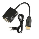 Cable Adaptador Conversor Hdmi A Vga Con Audio Full Hd 1080p