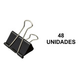 Prendedor De Papel Binder Clip 25mm Preto 48 Unidades Lyke