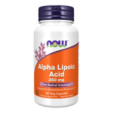 Acido Alpha Lipoico 250mg Now Foods 60cap Alpha Lipoic Acid Sabor Sem Sabor