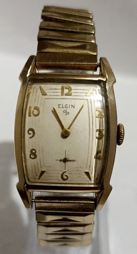 Antíguo Reloj Elgin '40s Hombre Art Deco 17 Joyas No Omega