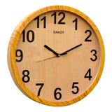 Reloj De Pared Simil Madera Redondo Grande 30.5 Cm Numeros