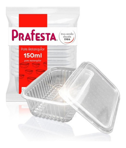 Pote Descartável 150ml Freezer Microondas Marmita 300un Cor Transparente