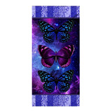 Terciopelo Q Purple Butterflys Estampado A Doble Cara Y Seca
