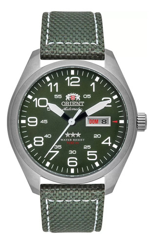 Relógio Automático Orient Verde Militar Nylon F49sn020 E2ep