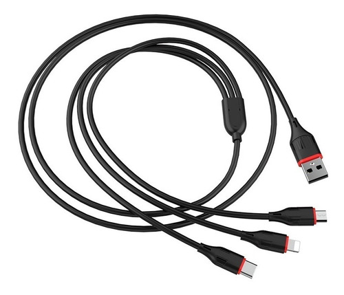 Cabo Carregador 3 Em 1 Para iPhone, Tipo-c E Micro Usb