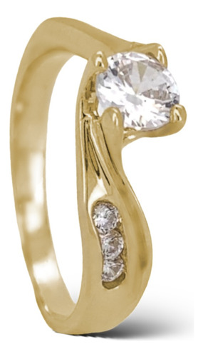 Anillo Compromiso Oro 18k Con Brillante Ruso Aria Rx