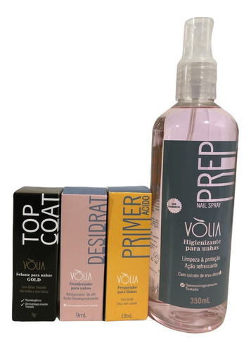 Kit Volia Prep 350ml + Desitrat + Primer Acido + Top Coat 