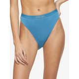 Calzón Bikini Pure Ribbed Azul Calvin Klein Mujer