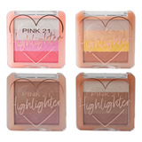 Paleta De Iluminador Polvo Highlighter Pink 21 Caobamakeup