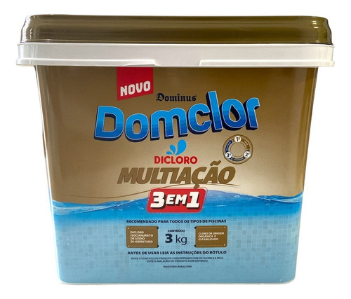 Cloro Piscina Domclor 3kg Dicloro Multiação 3 Em 1