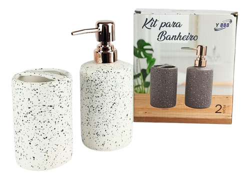 Kit Banheiro Lavabo Conjunto 2 Peças Branco Cerâmica