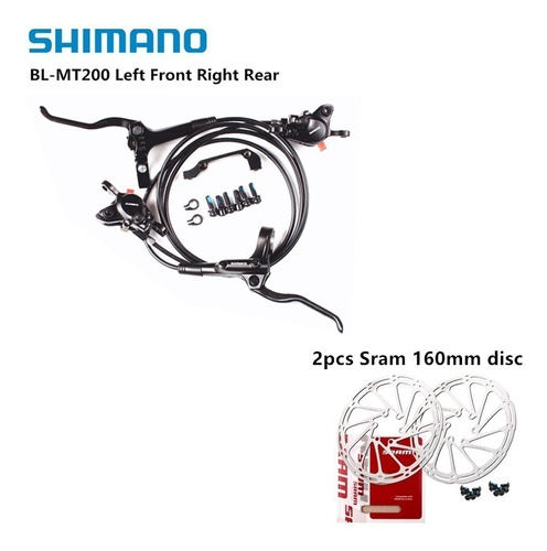 Juego De Frenos De Disco Shimano Mt200 Bike Mtb Hidráulicos