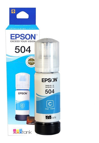 Botella De Tinta Original Epson 504 T504 Cyan L4150 L4160