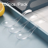 100 Unidades/paquete De Cucharas Desechables De Plástico Par