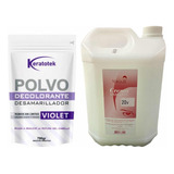 Kit Polvo Keratotex Violeta + Agua Oxigenada 20 De 5 Litros