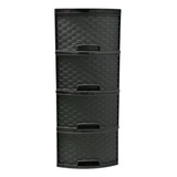 Cajonera 4 Niveles Angosta Negro 80 X 37 X 34