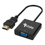 Adaptador Stylos Hdmi Macho - Vga Hembra Aux 3.5mm Negro /vc