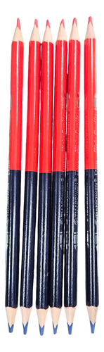 Lapiz Escolar Bicolor Azul Rojo 6 Piezas Trazo De Color