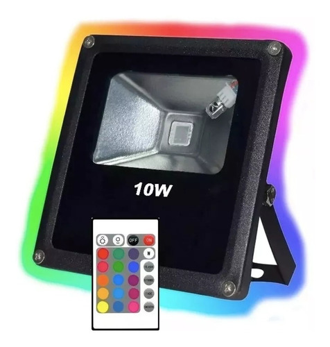 Reflector Rgb 10w Led 220v Control Remoto Colores Exterior