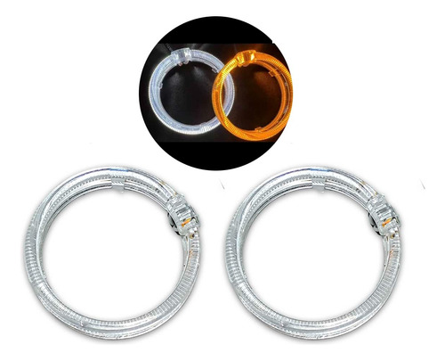 Ojo De Ángel Aro Led Cob Posicion Blanca Y Giro Ambar 80mm 