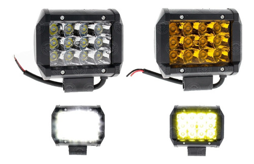 Faro 12 Led Dually Fija Con Estrobo Auto Moto 4x4 Pvc