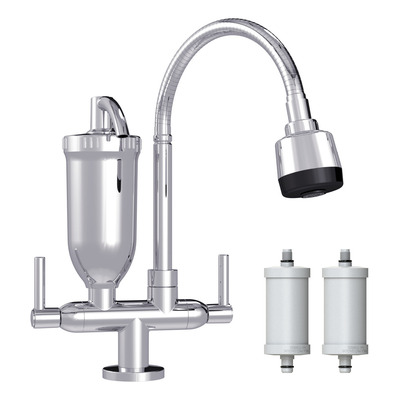 Torneira Abs Filtro Cozinha Bancada Gourmet 2168 C70 +2refil Acabamento 2168 Abs C70 Gourmet + 2 Refil Cor Prateado