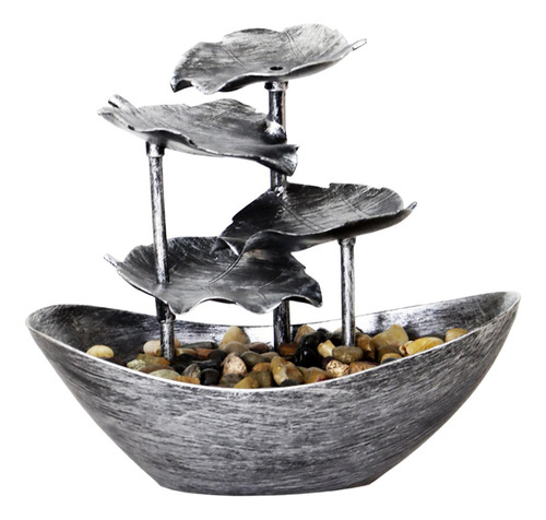 Fuente De Agua De Mesa Feng Shui Waterfall Decoración Plata