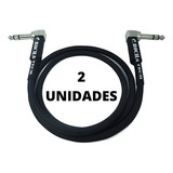 Kit 2 Cabos P/ Pedal P10 90°(l) Estéreo Balanceado Trs 2,5m