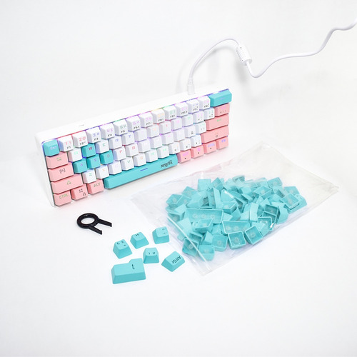 Teclado 60% Custom Glow Up Con Set De Keycaps 6 Colores Z61