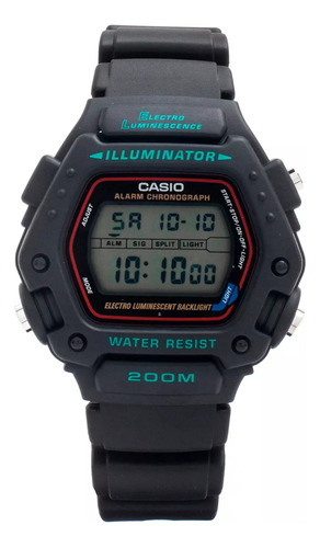 Casio Regular Dw-291 Dw-290-1v Man Luz Crono Alarma Sumergible Black Resin Simple Buckle