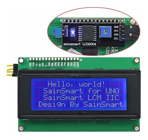 Display Lcd 2004 Backlight Azul 20x4 + Serie I2c Arduino