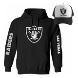 Kit De Sudadera + Gorra Sublimada Modelo Las Vegas Raiders