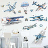 Vinil Decorativo Infantil Aviones Piloto Cuarto Niños Bebé