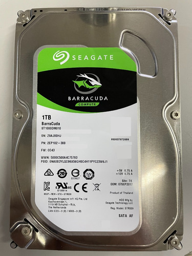 Hd Seagate Barracuda St1000dm010 1tb 1024gb Sata 3 3,5 Usado