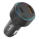 Carregador Veicular Turbo Usb-c E Usb-a 48w 2 Portas Wb Cor Preto