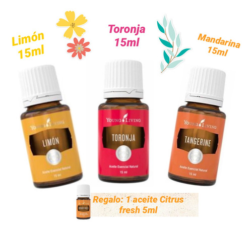 Kit 3 Aceites Esenciales Cítricos Young Living