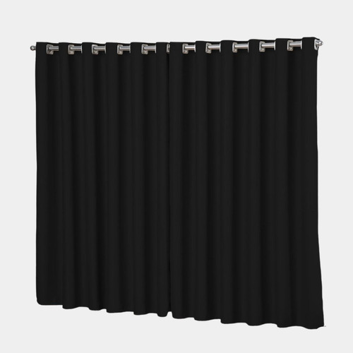 Cortina Janela Sala Quarto 3,00 X 2,00 Blackout Rapido Cor Preto