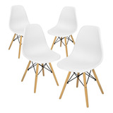 Set De 4 Sillas Modernas Eames Varios Colores Onof Color De La Estructura De La Silla Madera Color Del Asiento Blanco