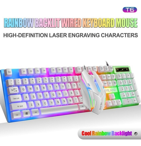 Kits Teclado Gamer Mecanico Alambrico Rgb Con Ratón Gamer 1